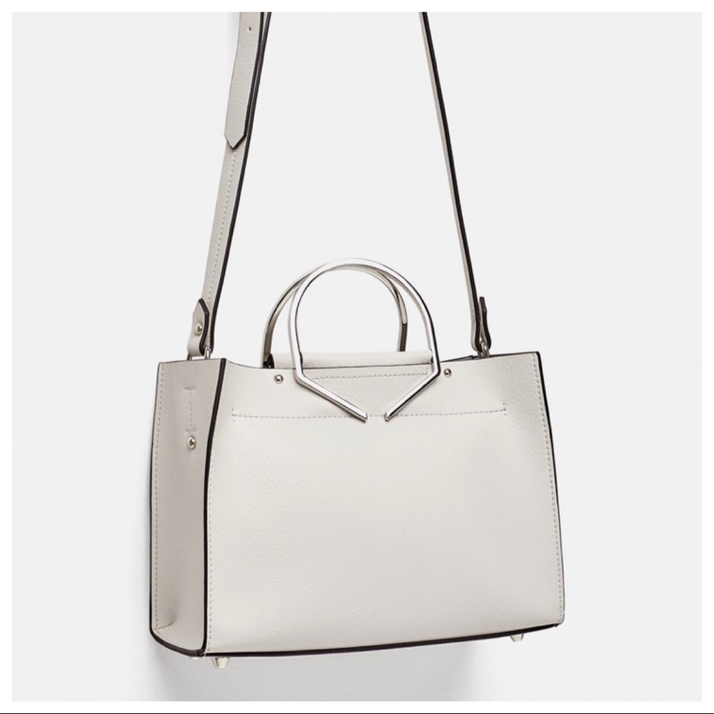 NWOT. Zara Mini Tote Bag with Metallic Handles. - Picture 3 of 8